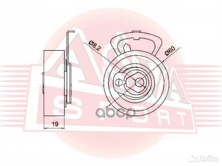 Ролик натяжной ремня грм перед adbp001 asva