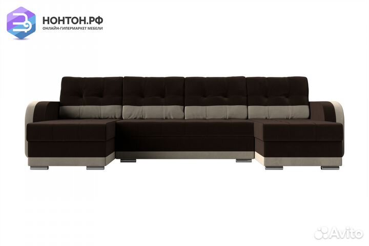 Диван п-образный еврокнижка Марсель микровельвет к