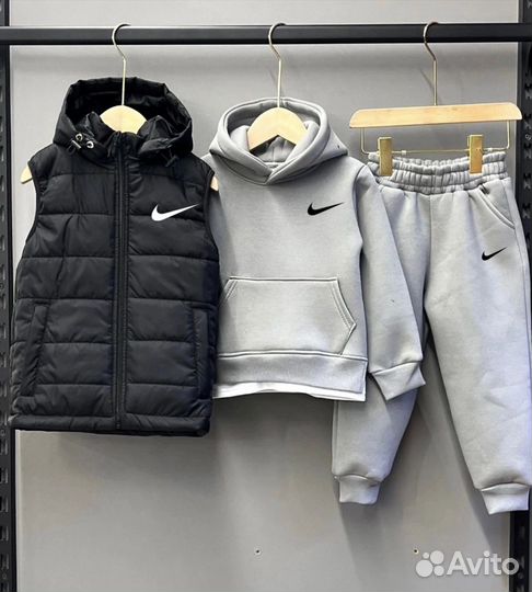 Костюм тройка на флисе Nike 92/122