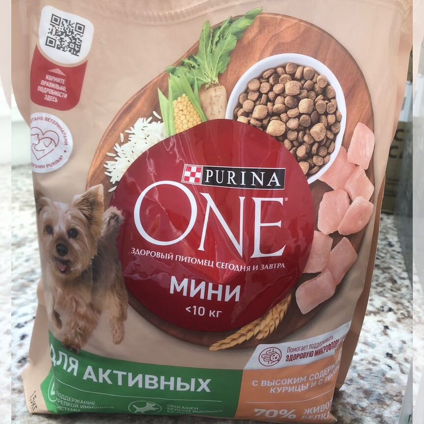 Корм для собак purina one mini