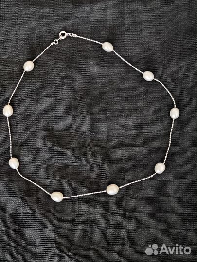 Колье серебряное из жемчуга