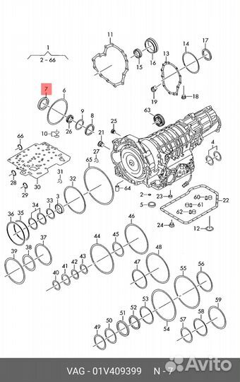 Сальник привода правый AD VW VAG 01V409399