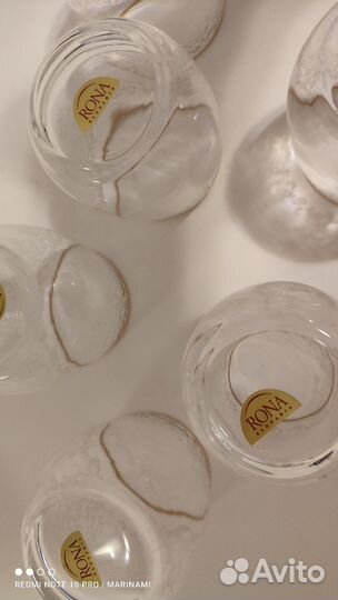 Rona бокалы из хрустального стекла с позолотой