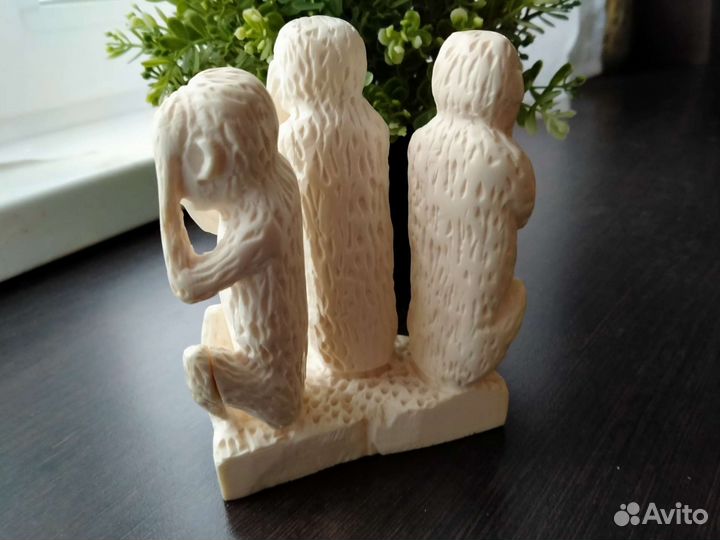 Статуэтка 3 обезьяны кость Африка