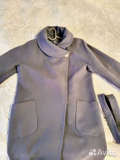 Пальто женское демисезонное 46 48 синее