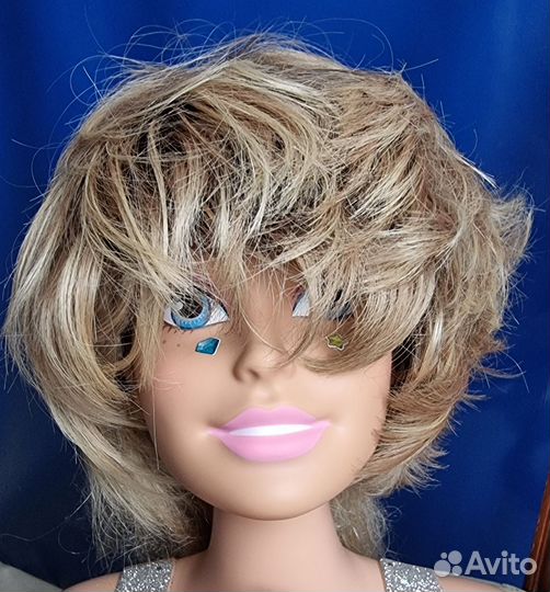 Мелированный парик искусственные волосы