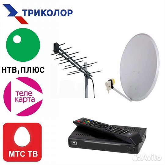 Антенны спутниковые, эфирные