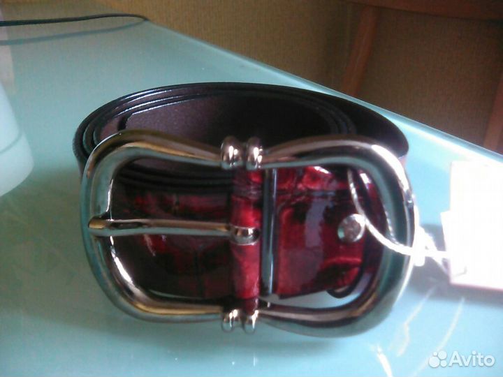 Ремень Stefania Morri кожа бордо лак италия новый