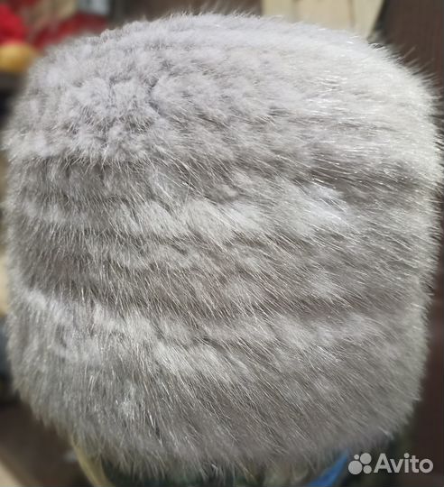 Шапка норковая вязаная