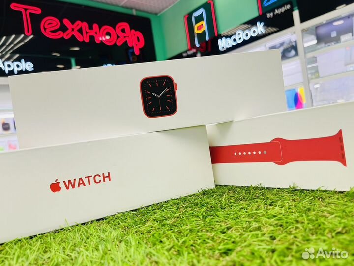 Часы apple watch 6 44 mm red