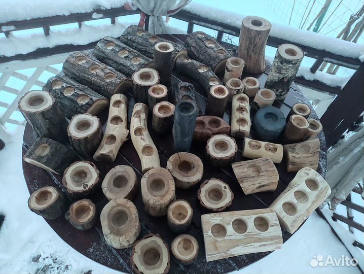 Подсвечники из дерева