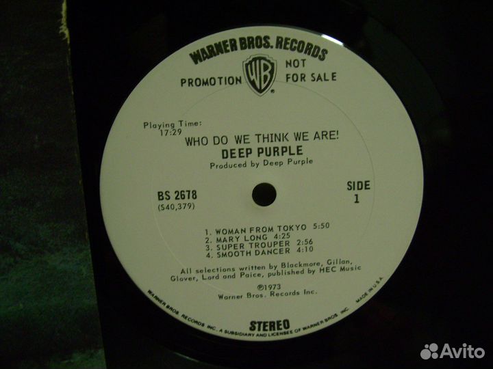 Deep Purple promo USA Gillan Phenomena Electric LP