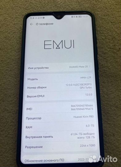 Телефон Huawei mate 20