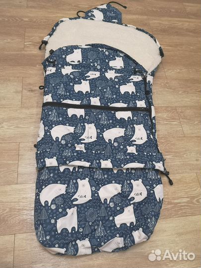 Зимний конверт в коляску на овчине