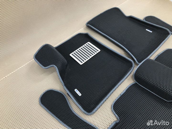 Коврики EVA 3D с бортами LADA Priora серые+подпят