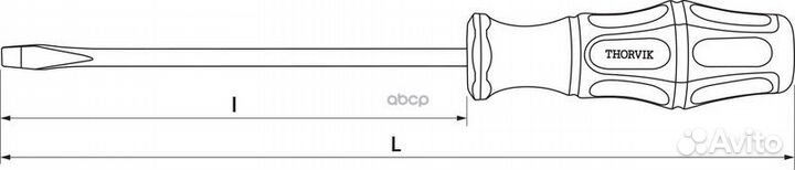 Отвертка стержневая шлицевая, SL6х125 мм SDL612