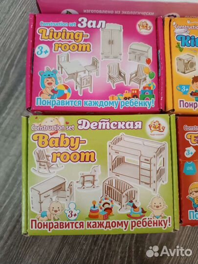 Новые деревянные конструкторы и кукольный дом