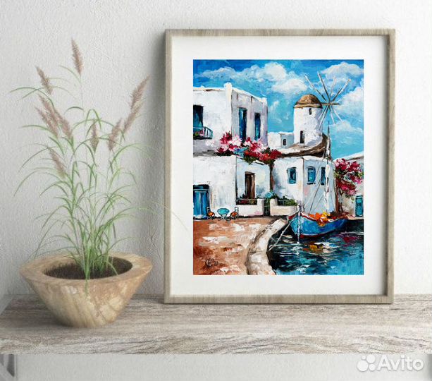 Картина маслом с морем Картина Средиземноморье