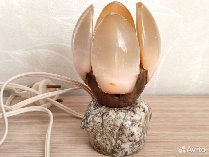Светильник ночник СССР селенит, мрамор