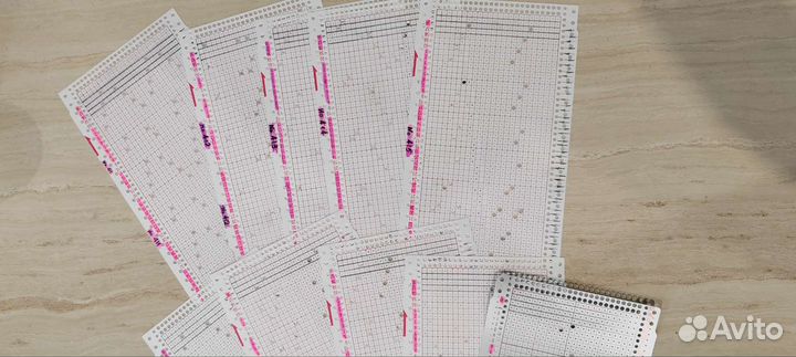 Перфокарты для вязальных машин Silver Reed