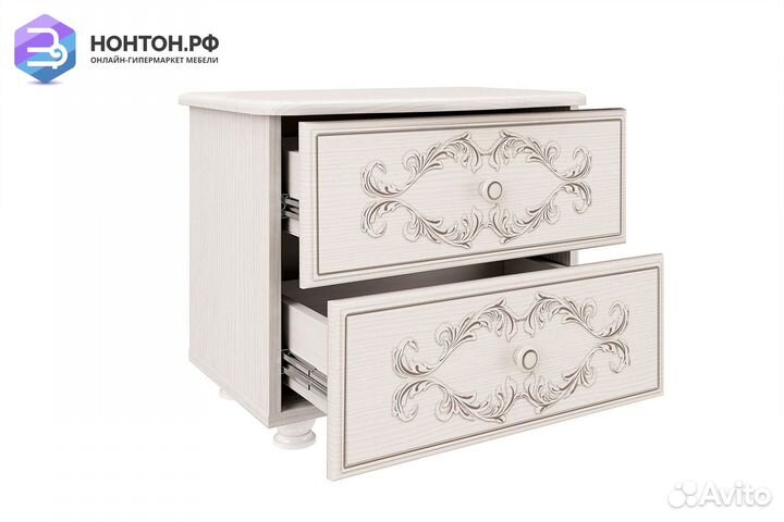 Тумба прикроватная Каролина вудлайн кремовый / сан
