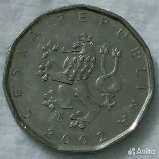 Монета Чехии 2 кроны 2002