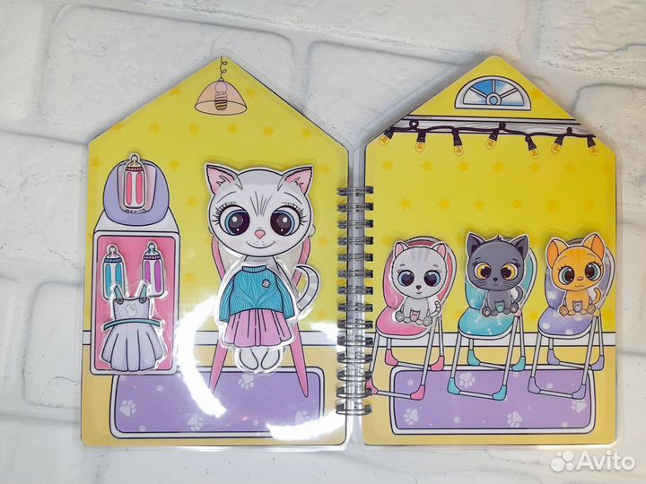 Книга игра на липучках Кошкин дом