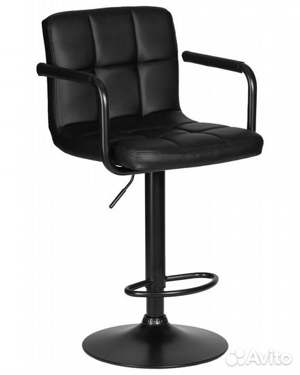 Дизайнерский барный стул slix черная эко-кожа