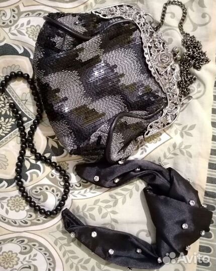 Редикюль, обруч(mango), бусы