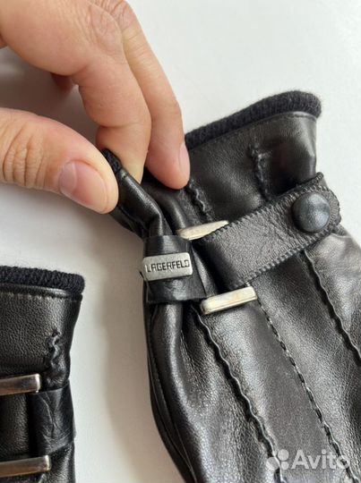 Мужские кожаные перчатки lagerfeld