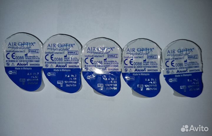 Линзы контактные air optix -4,50. 8.6