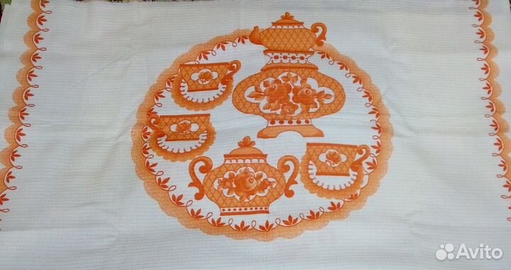 Ткань хлопок вафельная полотенце с каймой СССР