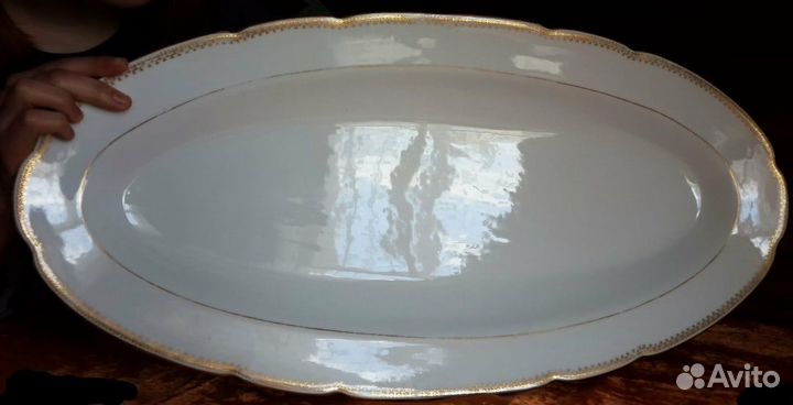Огромное фарфор. блюдо 19 века.Братья Корниловы