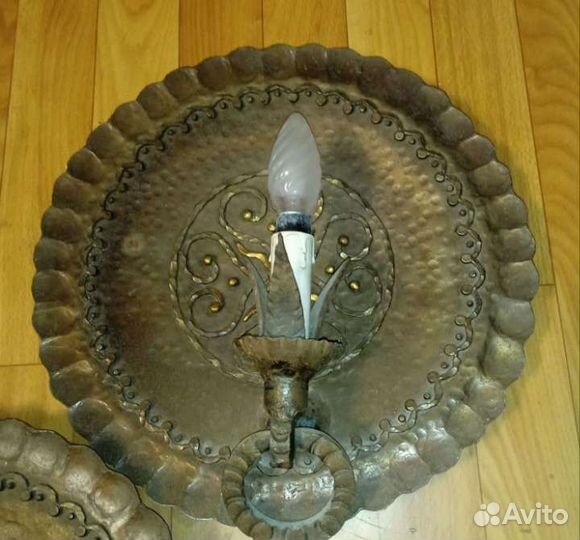 Антикварные бронзовые электрические бра