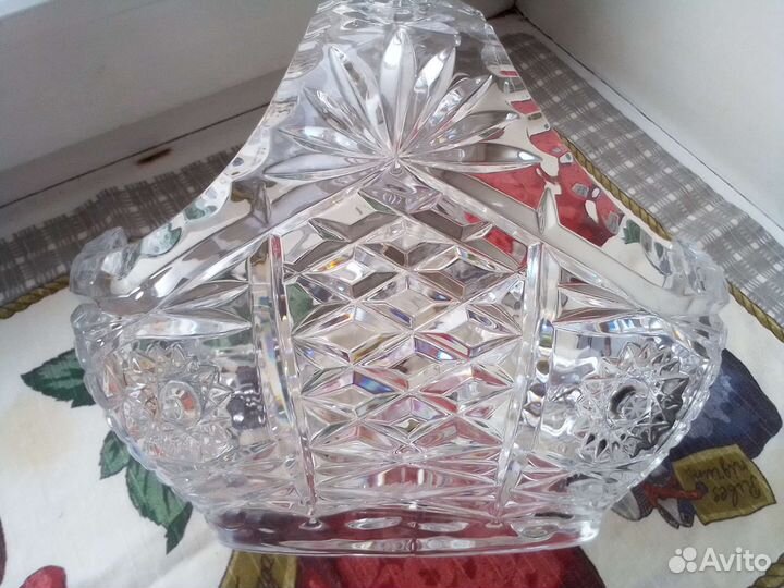 Хрустальная корзина, винтаж