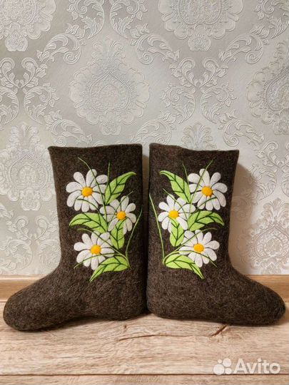 Художественное оформление валенок, фелтинг,акрил