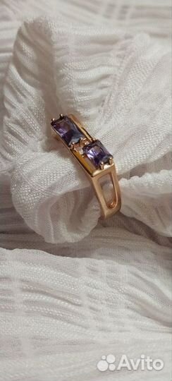 Изысканное кольцо,позолота 585