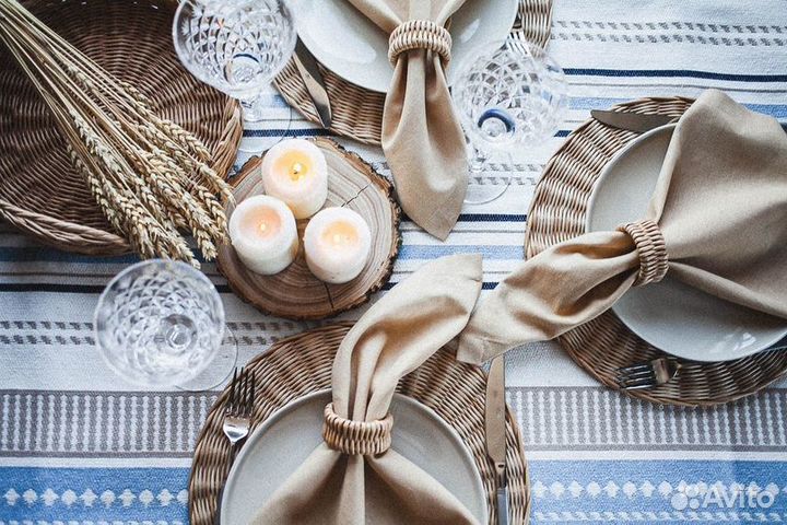 Плетёная сервировочная салфетка из эколозы