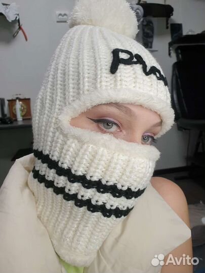Балаклава вязаная женская