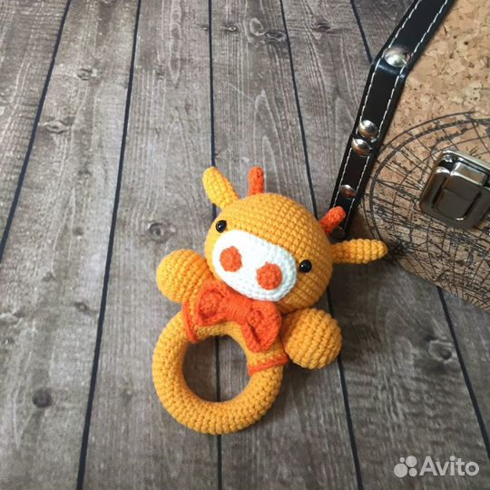 Погремушка на деревянном кольце/грызунок