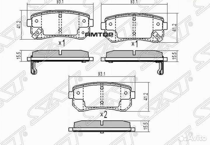SAT ST-583021MA00 Колодки тормозные зад KIA RIO 05