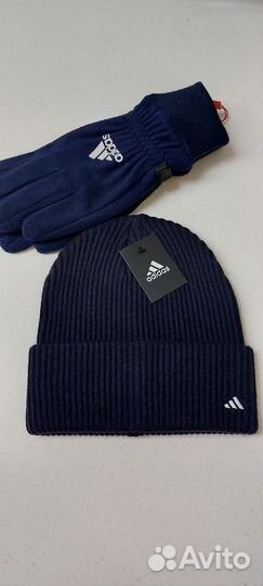 Комплект Adidas шапка+флисовые перчатки 1398