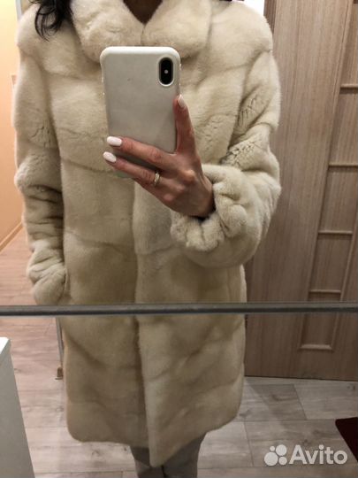 Шуба норка поперечная 90см