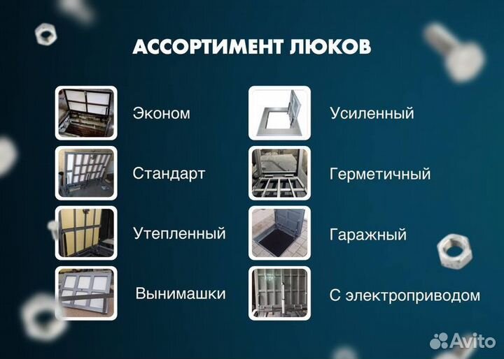 Люк усиленный 50х50 см напольный