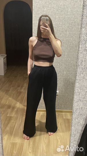 Брюки прямые с разрезами