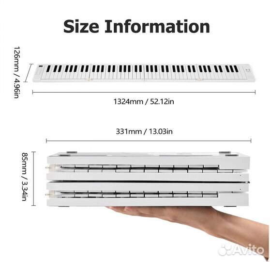 Складное Электронное пианино, 88 клавиш, Новое