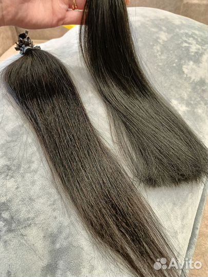 Натуральные волосы 50см чёрные