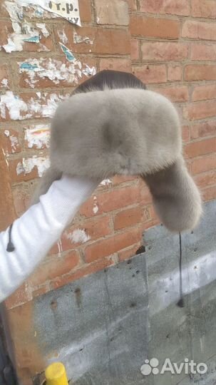 Шапка кож/норка