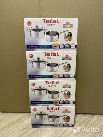 Новый набор посуды Tefal A705A375 Duetto, 3 предме