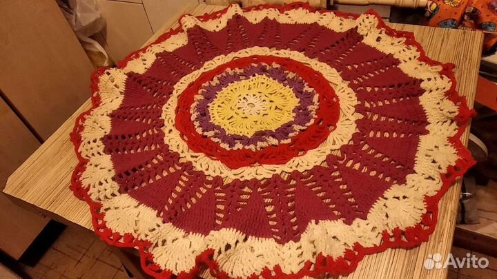 Скатерть/накидушка/большая вязаная салфетка